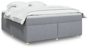 vidaXL Κρεβάτι Boxspring με Στρώμα Ανοιχτό Γκρι 180x200 εκ. Υφασμάτινο