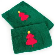 Χριστουγεννιάτικες Πετσέτες (Σετ 2τμχ) Dimcol Christmas Tree Green