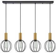 Φωτιστικό Οροφής - Ράγα Adept Tube 77-8630 87x20x300cm 4xE27 60W Black-Gold Homelighting