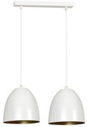 Κρεμαστό Φωτιστικό Οροφής 2xE27 Ατσάλι LENOX Made in Poland Emibig-411/2-Λευκό-Χρυσό 411/2