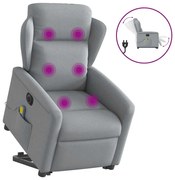 Πολυθρόνα Μασάζ Ηλεκ. Ανακλινόμενη Ανύψωση Αν. Γκρι Υφασμάτινη