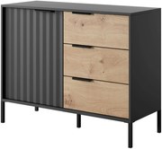 Lh-homefurniture Μπουφές Rave ανθρακί+φυσικό Αρτιζάν 104x82x40cm L_RV_21s_c