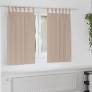 vidaXL Κουρτίνες με κουρτίνες 2 pcs Taupe Πολυεστέρας