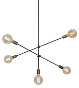 Φωτιστικό Οροφής  SE 136-5 CODY PENDANT BLACK &amp; BRUSHED BRASS Δ4 - 51W - 100W - 77-3535