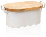 Ψωμιέρα 280TMA3606 39x22x16cm White Hermia Μέταλλο