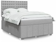 ΚΡΕΒΑΤΙ BOXSPRING ΜΕ ΣΤΡΩΜΑ ΑΝΟΙΧΤΟ ΓΚΡΙ 140X190 ΕΚ. ΥΦΑΣΜΑΤΙΝΟ 3291677