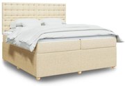Κρεβάτι Boxspring με Στρώμα Κρεμ 200x200 εκ. Υφασμάτινο 3294482