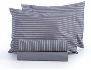 Σεντόνια Nau Coast (Σετ 4τμχ) Grey Nef-Nef Homeware Διπλό 200x270cm 100% Βαμβακερό Περκάλι
