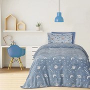 Κουβέρτα Παιδική 4899 Fleece Που Φωτίζει Στο Σκοτάδι Blue-White Das Home Μονό 160x220cm Πολυέστερ
