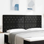vidaXL Βελούδινο Κεφαλάρι Argyle με κεφαλάρι Μαύρο 200 cm Βελούδο