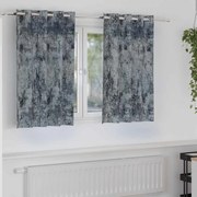 vidaXL Κουρτίνα με κουρτίνες 2 pcs Ασημί γκρι 140 x 140 cm Βελούδο