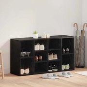 vidaXL Πάγκος για παπούτσια με ράφι Άλλο Μαύρη δρυς Επεξεργασμένο ξύλο