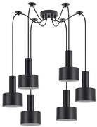 SE21-BL-4-BL6-MS1 ADEPT TUBE Black Pendant Black Metal Shade+