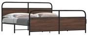 vidaXL Σκελετός Κρεβ. Χωρίς Στρώμα Καφέ Δρυς 183x213 εκ. Μεταλλικό