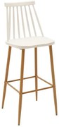 Σκαμπό Μπαρ Aurora Pakoworld Pp Λευκό-Φυσικό Πόδι 42X49X109 εκ 273-000006 Pakoworld 273-000006 Λευκό