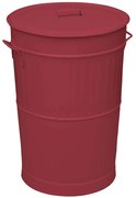 Κάδος Απορριμμάτων Retro 4868-153 Φ48x68cm 100lt Bordo Ατσάλι