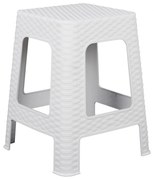 Σκαμπό C5448.03 Τετράγωνο Λευκό Rattan 28,5x28,5x45 εκ. 28.5x28.5x45 εκ.