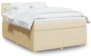 vidaXL Κρεβάτι Boxspring με Στρώμα Κρεμ 160x200 εκ. Υφασμάτινο