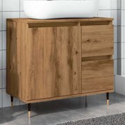 vidaXL Ντουλάπι Μπάνιου τεχνίτης Δρυς 65x33x60 εκ. Επεξεργασμένο Ξύλο