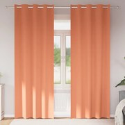 vidaXL Κουρτίνες με κουρτίνες 2 pcs Τερακότα 225 x 140 εκ. Πολυεστέρας