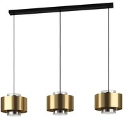 Φωτιστικό Οροφής - Ράγα Duglia 390067 128x28x150cm 3xE27 40W Black-Gold Eglo Ατσάλι,Γυαλί