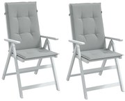 vidaXL Μαξιλάρια Καρέκλας με Πλάτη 2 τεμ. Αν. Γκρι 120x50x4 εκ. Ύφασμα