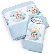Σετ Πετσέτες 2τμχ Μπεμπέ Βαμβακερές Cute Bear 301 Sky Blue DimCol
