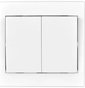 TESLA STROPKOV διακόπτης κομμυτατέρ Praktik A0264, διπλός, λευκός