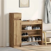 vidaXL Παπουτσοθήκη με συρτάρι artisan δρυς 100.5 x 28 x 100 εκ