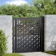 vidaXL Πύλη κήπου Μαύρη 105x106 cm Ατσάλινος σταυρός σχεδιασμού