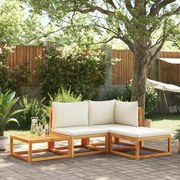 vidaXL Σετ Καναπέδων Κήπου 4 Τεμαχίων με Μαξιλάρια από Ξύλο Ακακίας και Ρατάν