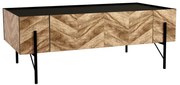 PARKE COFFEE TABLE ΜΑΥΡΟ ΦΥΣΙΚΟ ΜΕ PATTERN ΜΑΥΡΟ 120x63xH45cm