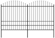 vidaXL Κάγκελα Περίφραξης με Λόγχες Μαύρα (1,75-2) x 3,4 μ. Ατσάλινα