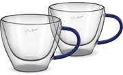 Σετ Φλιτζάνια Καπουτσίνο VASO Lamart LT9116 Γυάλινα με Διπλό Τοίχωμα 190ml Μπλε 2 Τεμ