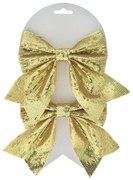 Διακοσμητικός Φιόγκος Σετ 2τμχ Με Πούλιες Χρυσός 14x14εκ. iliadis 74901