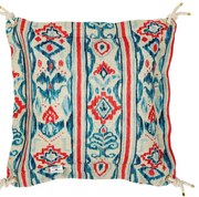 Μαξιλάρι Διακοσμητικό (Με Γέμιση) Mediterraneo Ikat Lc40111 50X50Cm White-Red Mindthegap 50Χ50 Πούπουλο-Φτερό