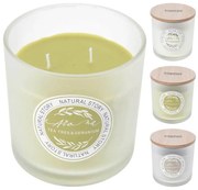 Αρωματικό Κερί CC5055060 Σε frosted γυάλινο δοχείο και ξύλινο καπάκι Με 2 φιτίλια 10 x 10cm Σε 3 επιλογές αρώματος, white musk rose, sandalwood, geran