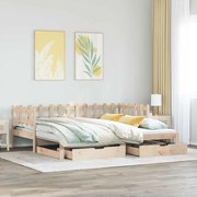 vidaXL Καναπές Κρεβάτι Συρόμενος Χωρίς Στρώμα 90x200 εκ. &amp; Συρτάρια