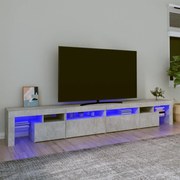 Έπιπλο Τηλεόρασης με LED Γκρι Σκυροδέματος 260x36,5x40 εκ. - Γκρι