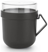 Κύπελλο σούπας με καπάκι Brabantia Make&Take 1006293, 600+180 ml, Καπάκι με βίδα, χωρίς BPA, Σκούρο γκρι
