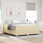 vidaXL Σκελετός Κρεβατιού με στρώμα Κρεμ 180 x 200 cm ύφασμα