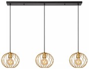 Φωτιστικό Κρεμαστό Lucide 21428-03-02 DANZA Χρυσό Χρώμα (Gold Coloured)|Μαύρο Ματ (Black Mat)