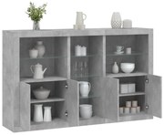 Μπουφές με Φώτα LED Γκρι Σκυροδέματος 162 x 37 x 100 εκ.