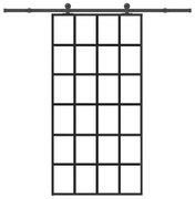 vidaXL Συρόμενη πόρτα με σετ υλικού 102x205 cm ESG Γυαλί&Αλουμίνιο