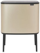 Κάδος Brabantia Bo Touch 1003213, 36 L, Ομαλό και αθόρυβο άνοιγμα, Μεγάλο άνοιγμα, Μεταλλικό χρυσό