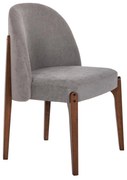 DINING CHAIR RAMMER  RUBBERWOOD IN WALNUT-GREY FABRIC 57x55x86Hcm.