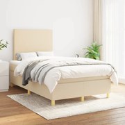 Κρεβάτι Boxspring με Στρώμα Κρεμ 120x200 εκ. Υφασμάτινο - Κρεμ