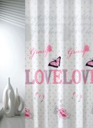 Κουρτίνα Μπάνιου 180*200εκ. Υφασμάτινη Polyester Joy Bath Love 002-00003