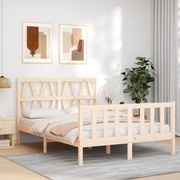 vidaXL Σκελετός Κρεβατιού Χωρίς Στρώμα 140x200 εκ Μασίφ Ξύλο Πεύκου
