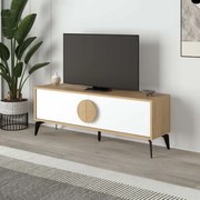Megapap Έπιπλο Τηλεόρασης Gora Sapphire Oak - Λευκό 140x35,6x51εκ.